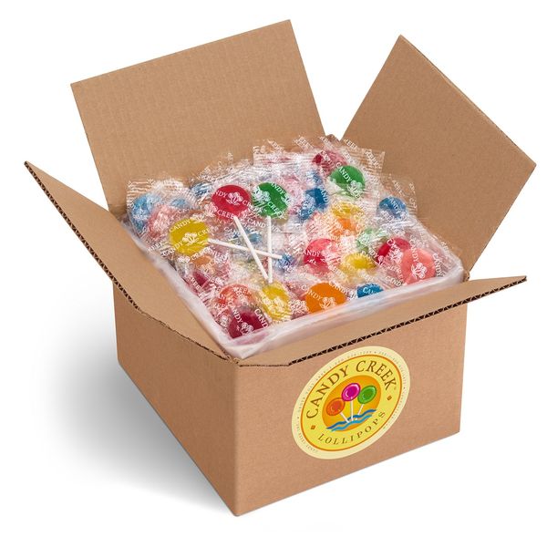 Fruit Lollipops by Candy Creek, Bulk 5 lb. Carton, Assorted Flavors