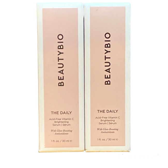 2 x BEAUTYBIO THE DAILY Acid Free Vitamin C Brightening Serum  1.0 oz SEALED