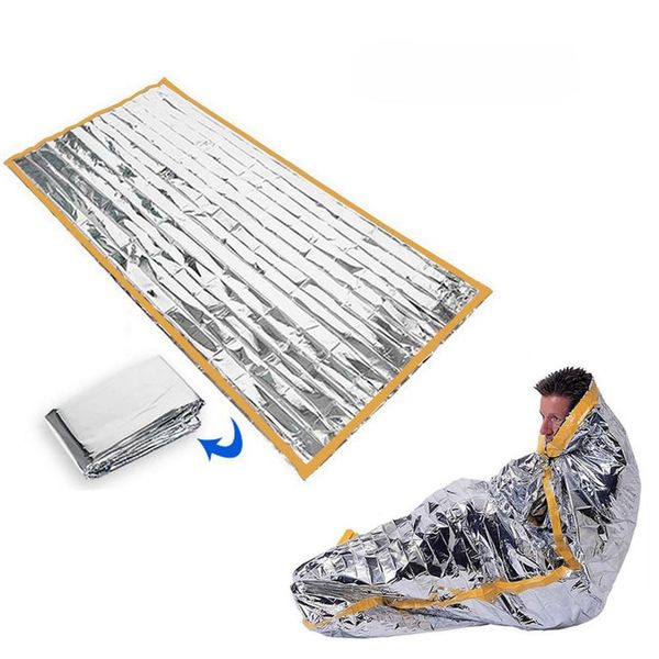 Grapelet 1X emergency insulation blanket, double-sided silver survival blanket, sunscreen blanket emergency blanket 130 x 210 cm