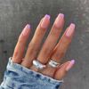 Bufenia Press on Nails Short French Tip Nails Oval Fake Nail Tips Glossy False Nails Full Cover Acrylic Nails for Women and Girls(Purple)