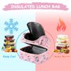 Kasgo Lunch Bag for Girls, Insulated Toddler Lunch Box Bag Dual Compartments Kids Cooler Bag with Detachable Adjustable Shoulder Strap for School Picnic, Pink Cat
