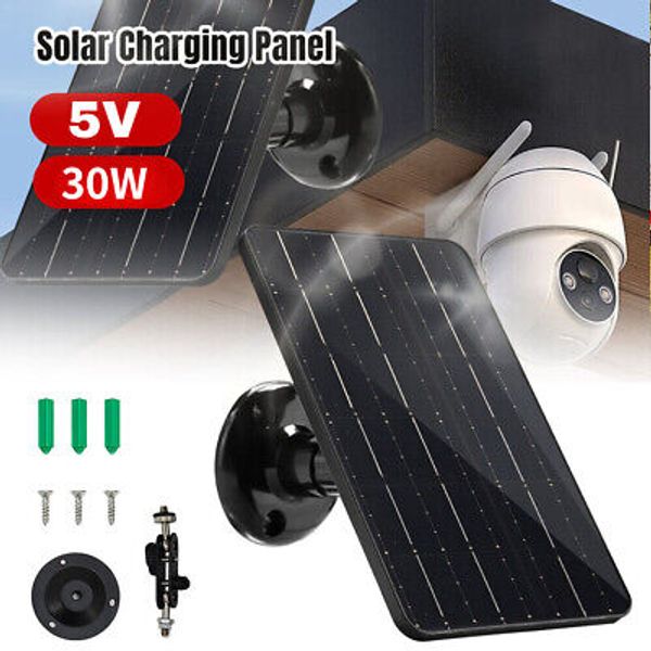 30W Solar Panel USB C Power for CCTV Camera Security Cam Outdoor Battery Charger