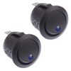 2 x Blue LED On/Off Round Rocker Switch Lighted Car Dashboard Dash 12V