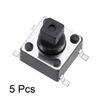sourcing map 6x6x7.3mm Momentary Panel PCB Surface Mounted Devices SMT Mount 4 Pins Push Button SPST Tactile Tact Switch 5PCS
