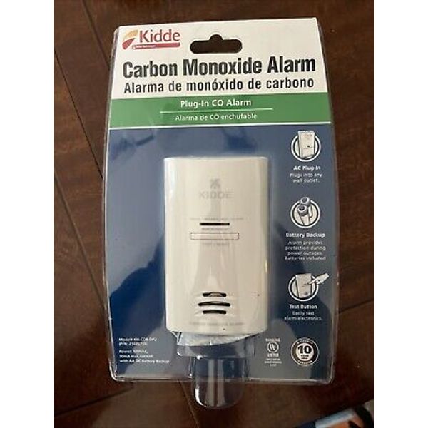 Kiddie KN-COB-DP2 Carbon Monoxide Alarm AC Powered Plug In W/ Battery Backup