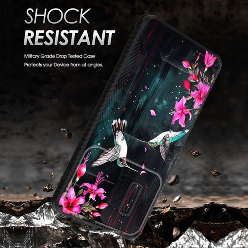 wiaekosef for Moto Edge 5G 2024 Case Built in Slide Camera Lens Cover,Heavy Duty Shockproof Protection Dual Layer Case for Motorola Moto Edge 5G 2024 6.6 inch,Flower Hummingbird