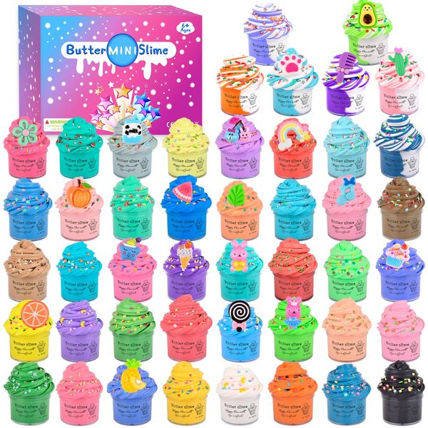 46 Pack Butter Slimes Kit Toys, Butter Slime Party Favors for Girls Boys, Slime Toys for Kids Birthday Easter Gifts Christmas Stocking Fillers