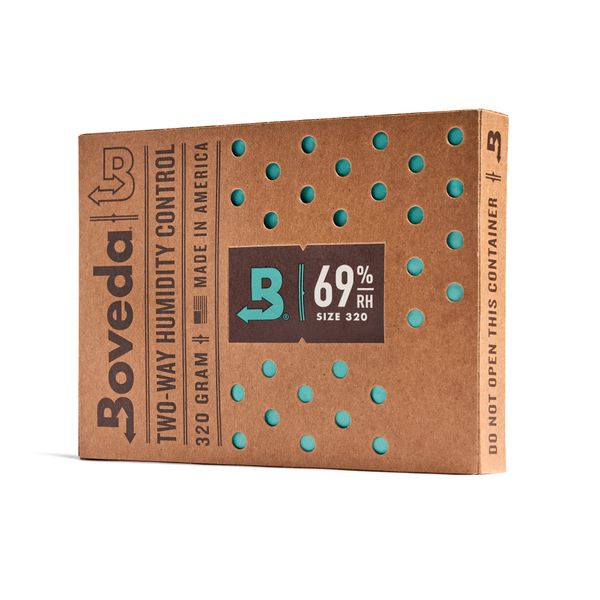 Boveda Cigar/Tobacco 69-RH 2-Humidity Control Size 320 Uses Up to 100 Cigars Patent Technology Cigar Humidor 1-Count OWB