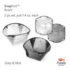 Fozzils Snapfold Plastic Bowlz (2pc Bowl), Grey/Mist