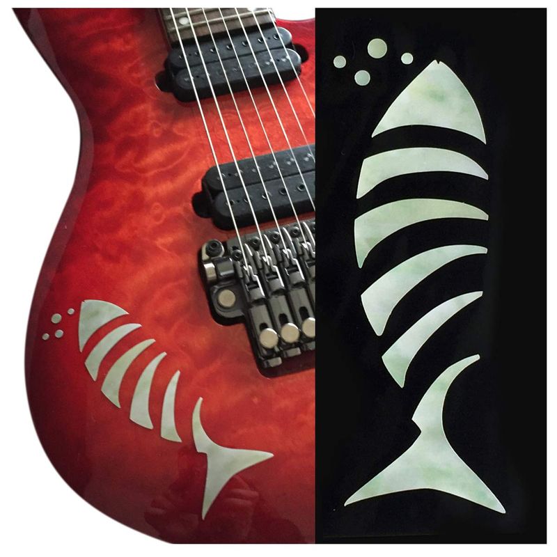 Inlaystickers Fish Bone Guitar Bass Inlay Sticker/Decal (B-301FB-WT ...