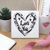 'Love Heart' 108mm Square Ceramic Tile (TD00031380)
