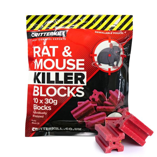 CritterKill Rat & Mouse Killer Poison Blocks 300g – EXTRA STRENGTH (300g)