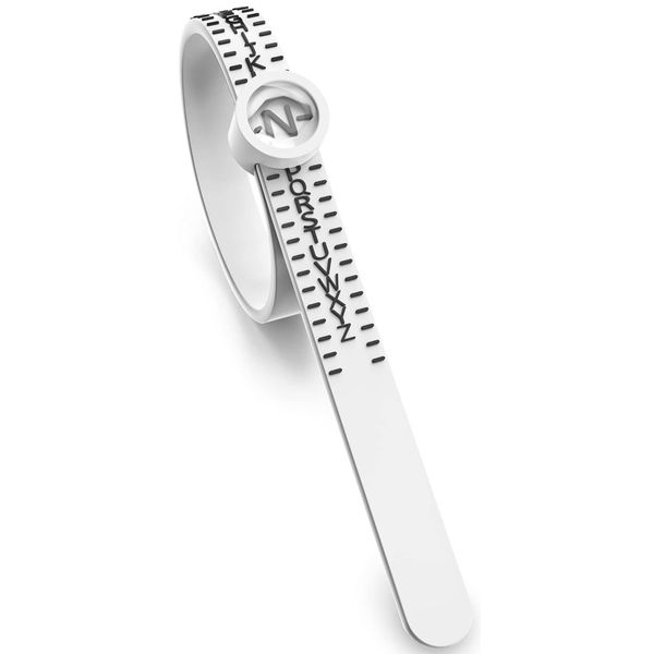 BBbanda UK Ring Sizer Measure Sizes A-Z with Magnifying Glass Adjustable Ring Measurement Tool for Men and Women - White