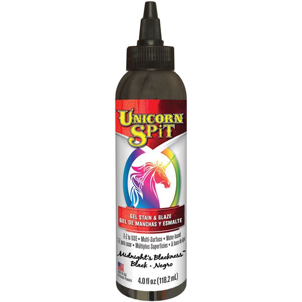 Unicorn Spit Wood Stain & Glaze 4oz-Midnight's Blackness