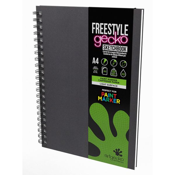 Artgecko Paint Marker Sketch Book A4 Portrait - 60 Pages (30 Sheets) 250gsm Smooth Bright White Hybrid Paper