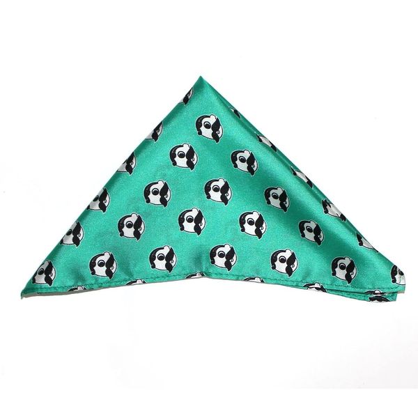 Embroidered Natty Boh Logo Pattern (Green) / Pocket Square - Green