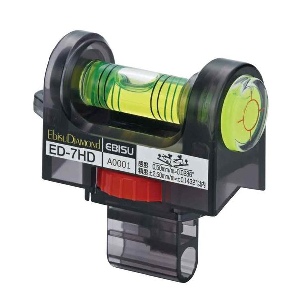 EBISU ED-7HD Hammer Drill Level, Compatible with Φ6, Hexagonal, Rack Stopper, Black (Skeleton)
