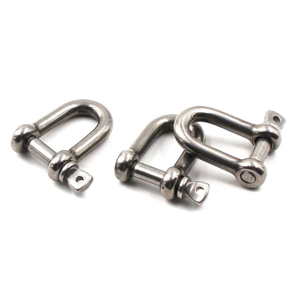 3/8 M10 304 Stainless Steel D Ring Shackle Lock for Heavy Duty Construction,Vehicle Recovery, Hauling (3PCS)