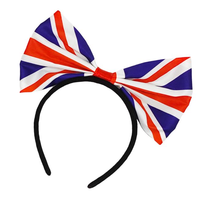 ALLY-MAGIC Union Jack Hairband, King Charles III Coronation Souvenir Headband, Queens Platinum Jubilee Headband, British Flag Bow Hair Hoop, Union Flag Head Boppers British Party Decor Y9YGGQDF