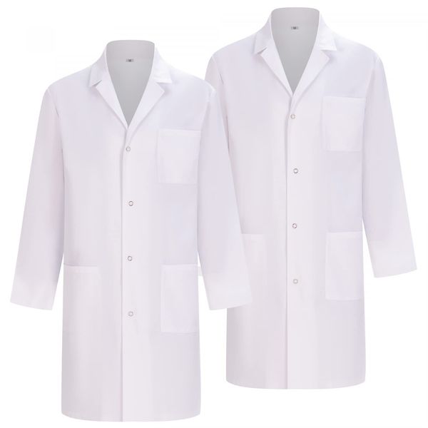 MISEMIYA - Pack 2 Einheiten - Unisex-Laborkittel - Sanitätsuniform Medizinischer Kittel Apothekenkittel Q816 - X-Small, Weiß