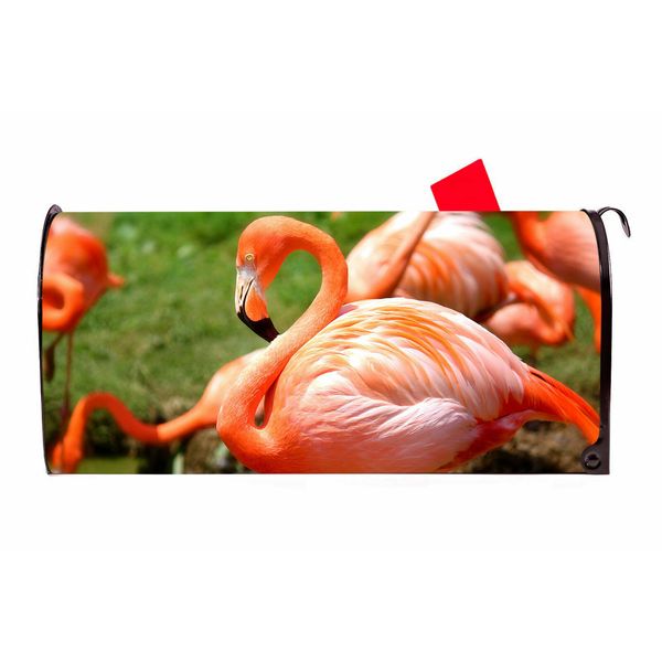 Flamingo Vinyl Magnetic Mailbox Cover Made in the USA