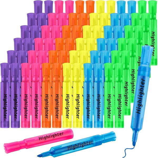 72 Pcs Highlighters Bulk Chisel Tip Tank Style Highlighters for School Classr...