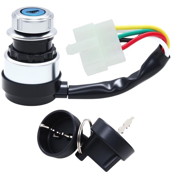 5-Wire 5-Pin Ignition Key Switch Replacement for 50-250cc Go Kart Dune Buggy ATV