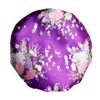 Satin Bonnet Silk Bonnet for Braids Sleeping Long Curly Hair Bonnet Satin Sleep Cap for Women XL Large Satin Sleep Bonnets (X-Large Floral Purple)
