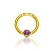 eeddoo Piercing Ring Crystal Gold Stainless Steel