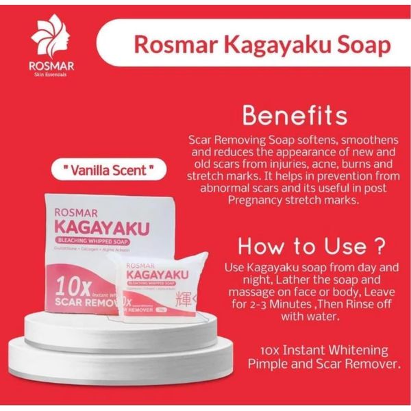 Rosmar Kagayaku Vanilla Whipped Soap (10 x 70g) Box of 10