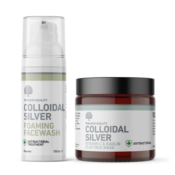 Nature's Greatest Secret Colloidal Silver All Natural Face Cleansing Duo - Facewash & Face Mask