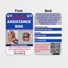 Custom Assistance Dog Law Card UK AD23 with QR Code