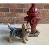 WANLIAN Yorkshire Terrier Dog Statue Simulation Dog Ornaments Realistic Hand Painted Polyresin Figurine for Home and Garden Decor, 8.66"x 3.93" x 7.87"in,Multicolor(Yorkshire Terrier Statue)