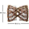 Double Comb Twin Comb Brown Beads & Ball Roll Comb