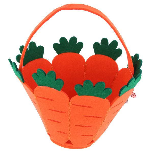 Easter Felt Carrot Bag (18 cm) Single Piece - Durable & Vibrant Orange Design, Perfect Accessory for Holding Sweet Treats, Party Favors, & Gift