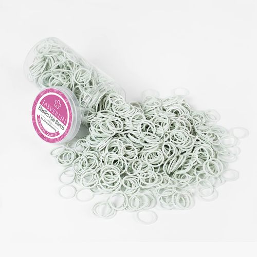 JASVERLIN 3/4 Inch White Rubber Bands Hair Ties Hair Bands for Braids Ponytail, Mini Hair Rubber Soft Hair Styling Accessories for Thick Hair Toddler Girls Women 1000PCS