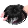 AISI QUEENS Hairpiece, Black Partial Wig, Human Hair, Men's Hairpiece, Black Partial Wig, Top of Head, Faux Hair, Whorl, Women, Men, Breathable, Hides Hair Loss, Light Thin, Hides Gray Hair, Black Point Wig