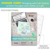 Koala Printable Vinyl Sticker Paper for Inkjet Printer Matte White Waterproof 20
