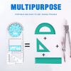 ZKSXOA 1pcs Multifunctional Geometric Ruler, Multi-Function Drawing Ruler, Elementary School Common Graphics Geometric Drawing Template Measuring Tool for School Supplies