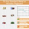 Farady 6Pack Pegboard Cups, Large Square Bins with Hooks, White, Polypropylene (PP), DIY Tools & Home Organization