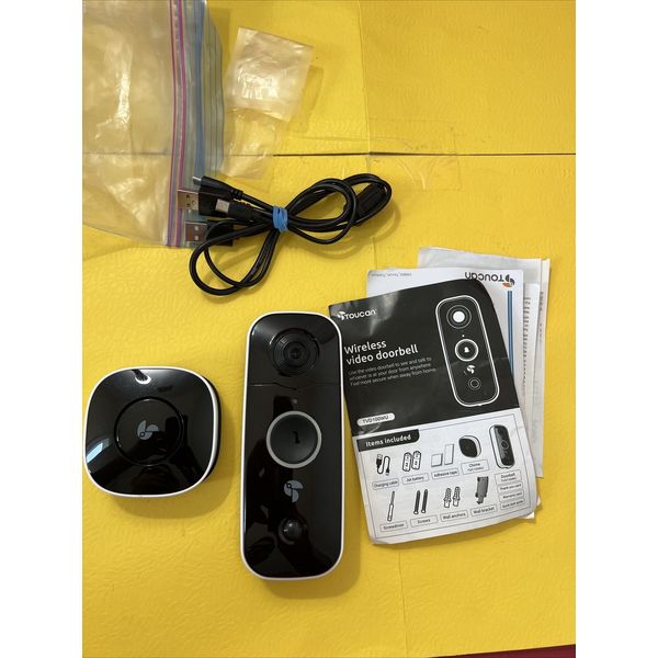 Toucan TVD100WU Black Wireless Night Vision 5V 180 Degree Full HD Video Doorbell