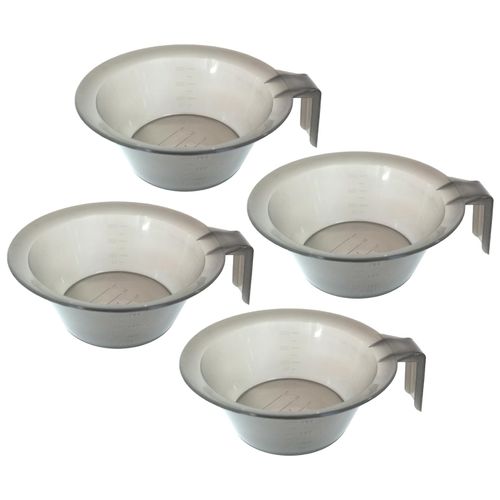 lasenersm 4 Pieces Hair Color Mixing Bowl Hair Color Bowl Hair Dye Bowl Applicator Bowl Plastic Color Mixing Tint Bowls Hair Dyeing Bowls Dyeing Coloring Tool for Home Salon Hairdressing, Gray