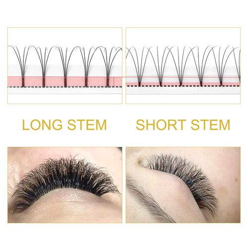 Pre Made Fan Eyelash Extensions 6D-C-0.07-10 Long Stem Pre Fanned Russian Volume Lashes 0.07 0.10 Premade Fans Eyelash Extension C D curl Lash Extension 6D-C-0.07-10