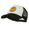 e4Hats.com Smile Face Embroidered Foam Mesh Back Cap - Black White OSFM