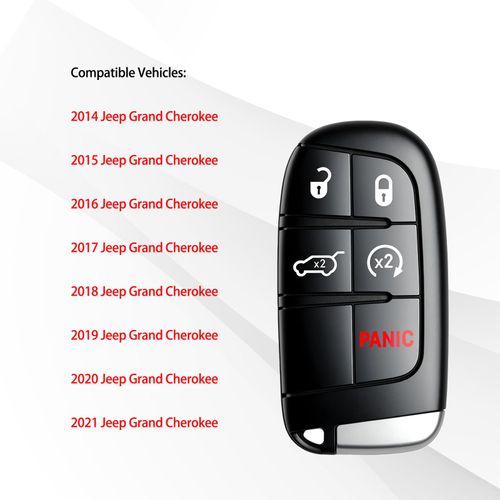 Keyless Entry Remote Control Key Fob Replacement Fits for Jeep Grand Cherokee 2014 2015 2016 2017 2018 2019 2020 2021 (FCC:M3N40821302) 1 pcs