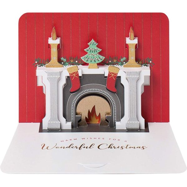 Fireplace pop out Christmas card