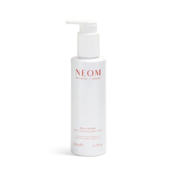 NEOM- Multi-Mineral Body Milk 200ml (Lavender, Jasmine & Sandalwood) | Real Luxury | Magnesium, Rosehip Oil & Chia Seed Oil | Moisturise, Nourish & Replenish | Vegan