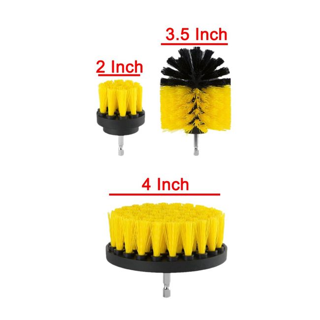 Holikme 4Pack Drill Brush Power Scrubber Cleaning Brush Extended Long Attachment Set All Purpose Drill Scrub Brushes Kit for Grout, Floor, Tub, Shower