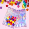100 Pieces Resealable Smell Proof Bags, Flat Clear Food Storage Bags Pouch Aluminum Plastic Packaging Bags, Rainbow Color (5x7inch)