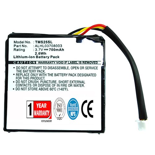 Xsplendor Replacement Battery for Tomtom 4EN.001.02 4EN42 4EN52 4EV42 4EV52 Star 20 Star 25 Tomtom ALHL03708003